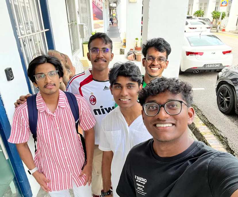 Gopesh (22), Hemesh (23), Karthik (22), Allan (22) and Shriharan (23), $230, 
