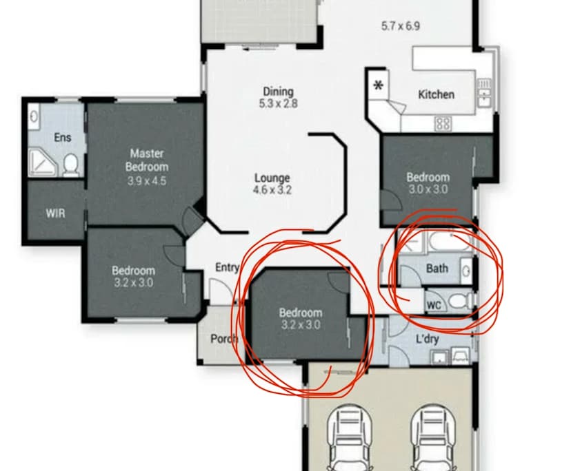 Room with own bathroom