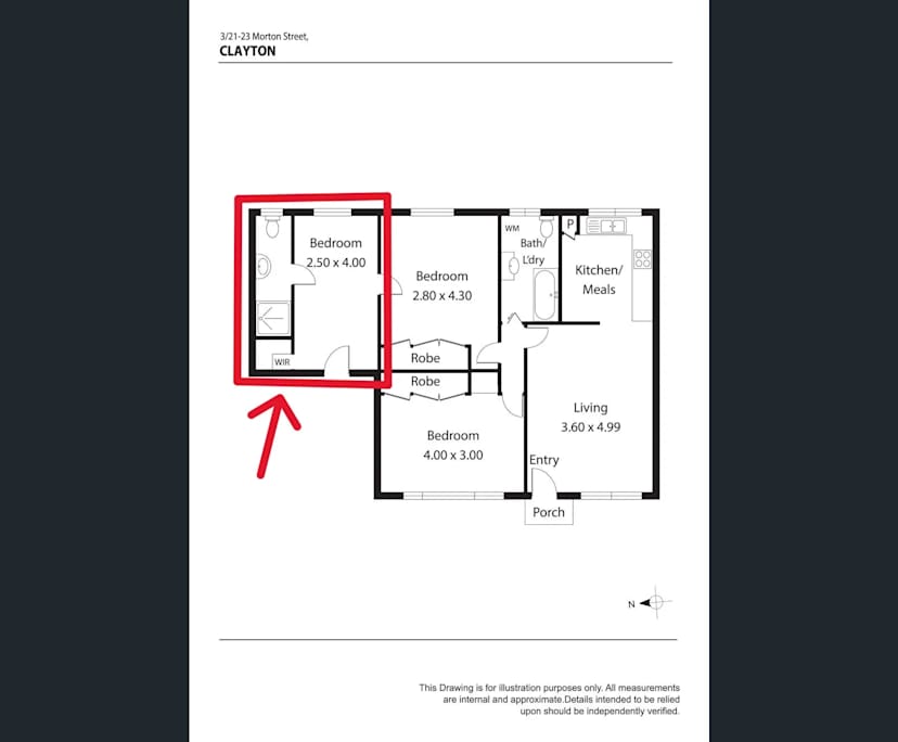 Unfurnished room with ensuite in a share house