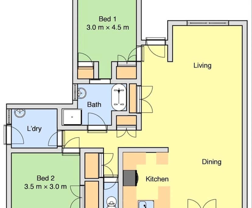 Unfurnished room in a share house