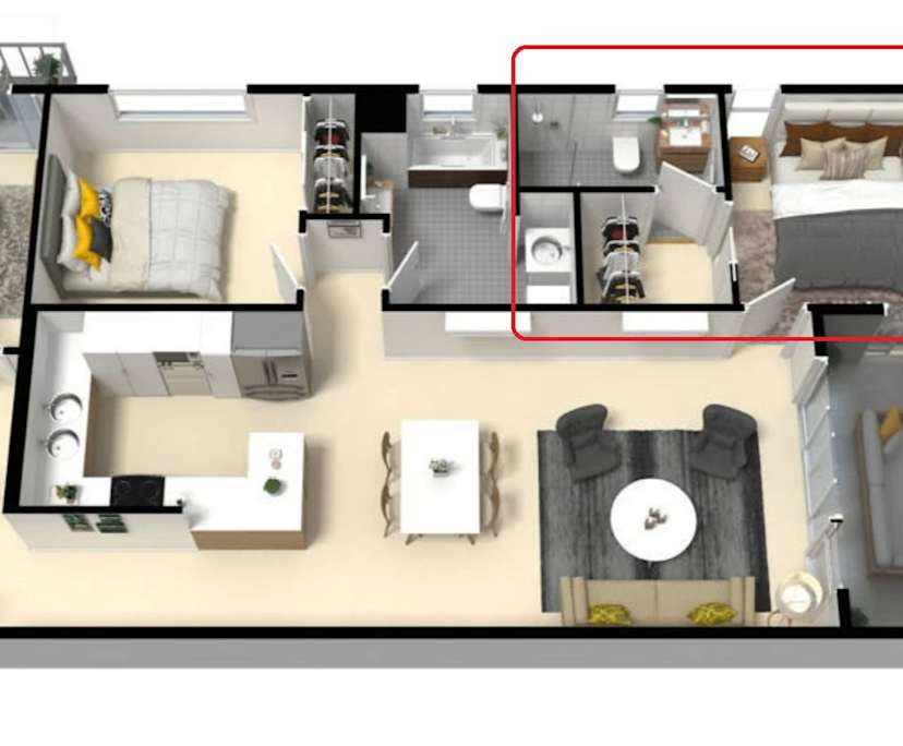 Furnished room with own bathroom