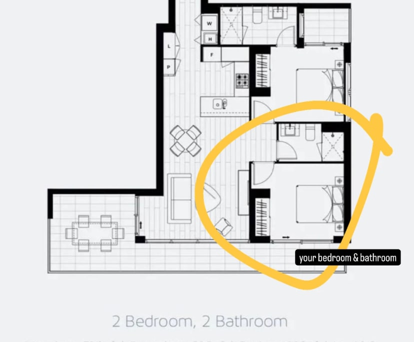 Unfurnished room with own bathroom