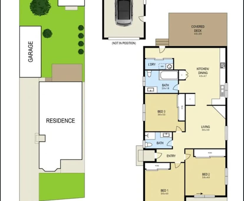 Whole property with 3 rooms for rent