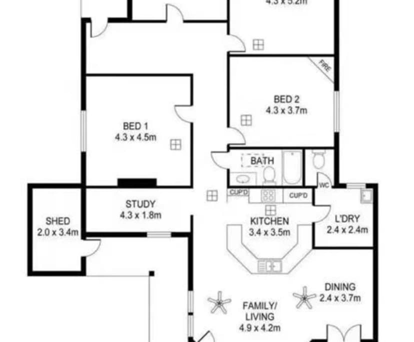 Unfurnished room in a share house