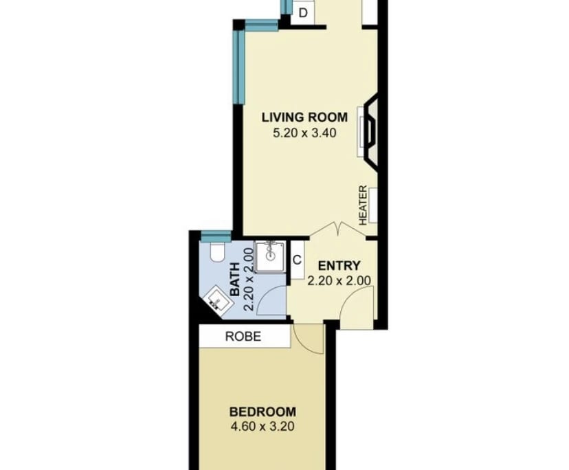 $410, 1-bed, 1 bathroom, South Yarra VIC 3141