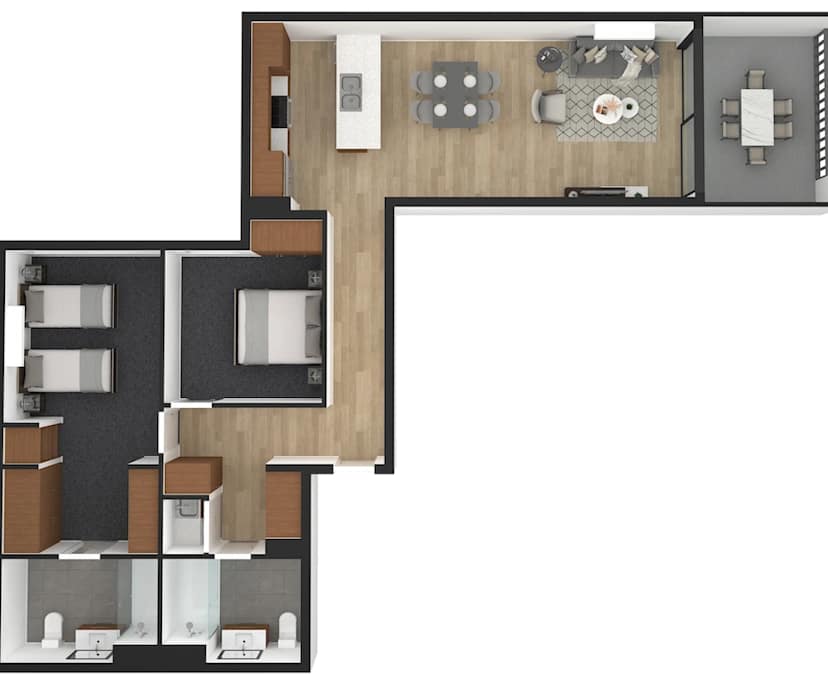 $1,150, Whole-property, 2 bathrooms, Melbourne VIC 3000