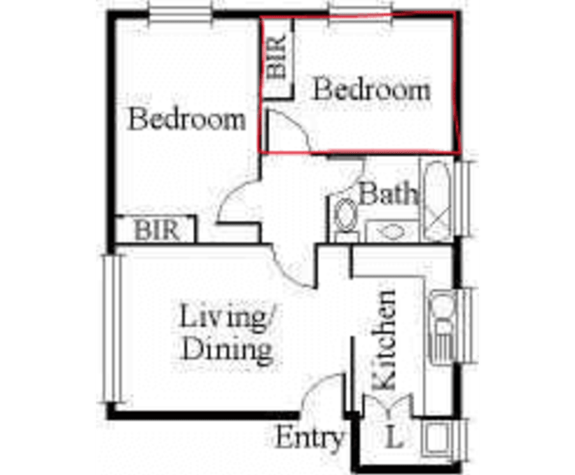 Unfurnished room in a flatshare