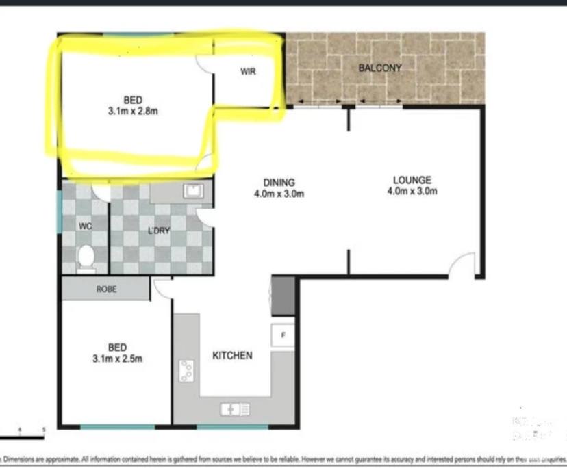 Unfurnished room in a flatshare