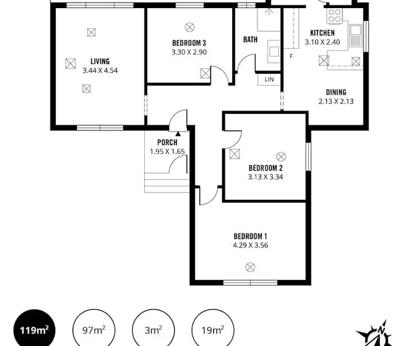 Whole property with 3 rooms for rent