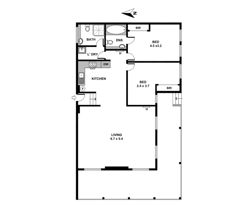 Unfurnished room with ensuite in a flatshare