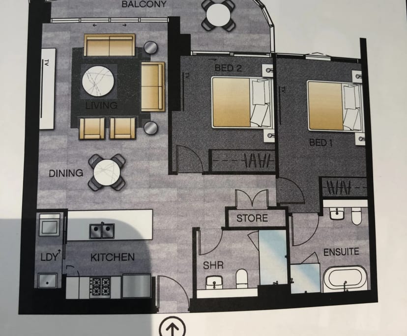 Furnished room with ensuite in a flatshare