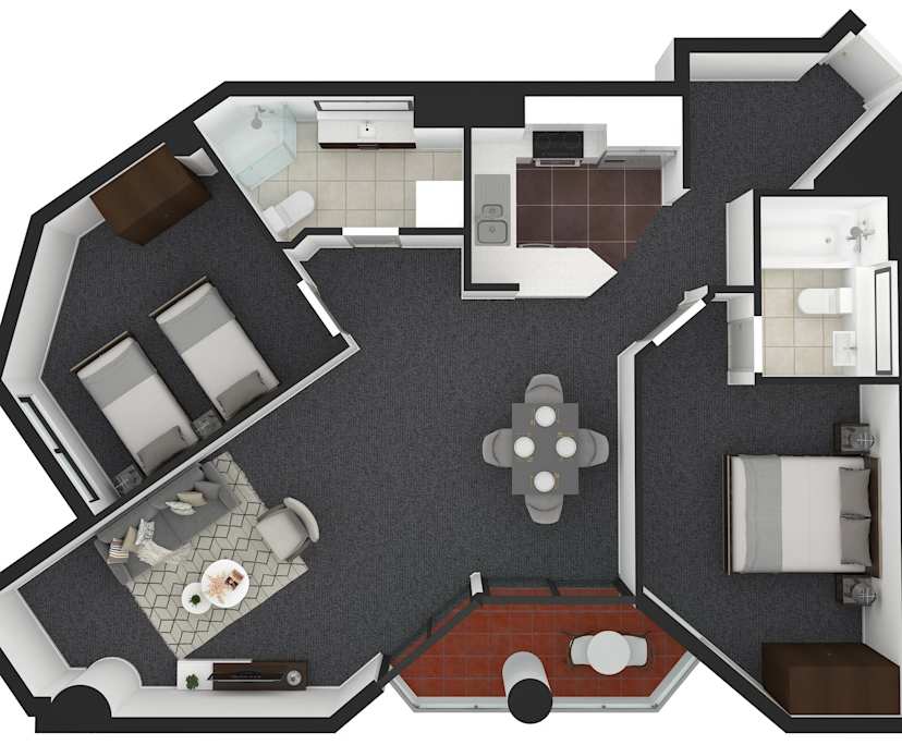 $1,060, Whole-property, 2 bathrooms, Melbourne VIC 3000