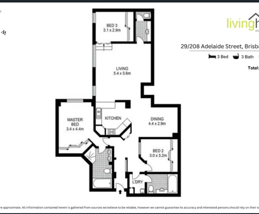 $330, Flatshare, 3 bathrooms, Brisbane City QLD 4000