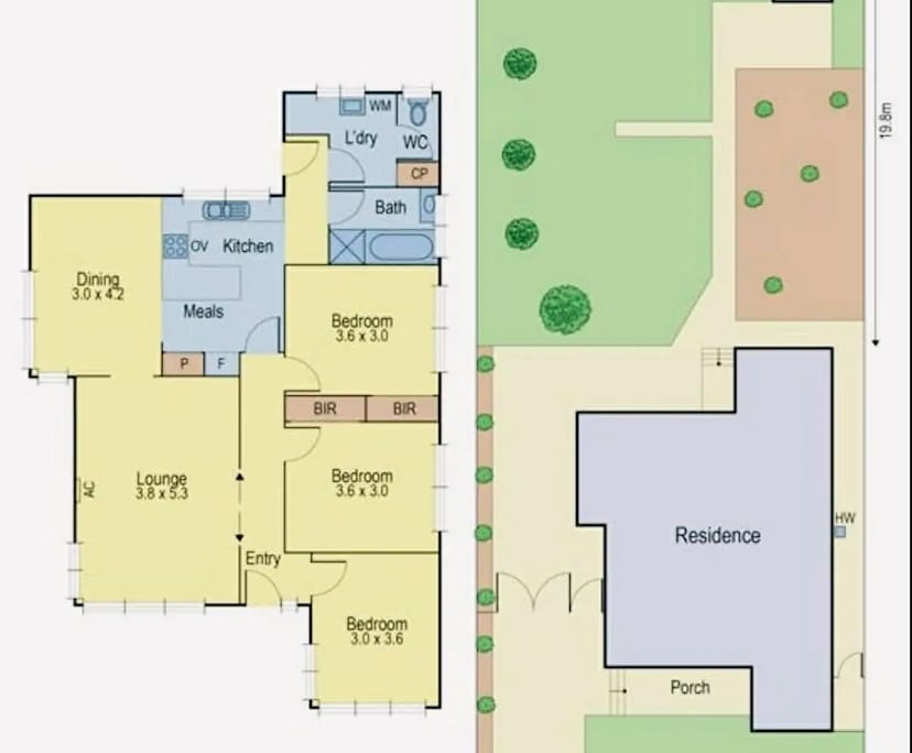 Whole property with 3 rooms for rent