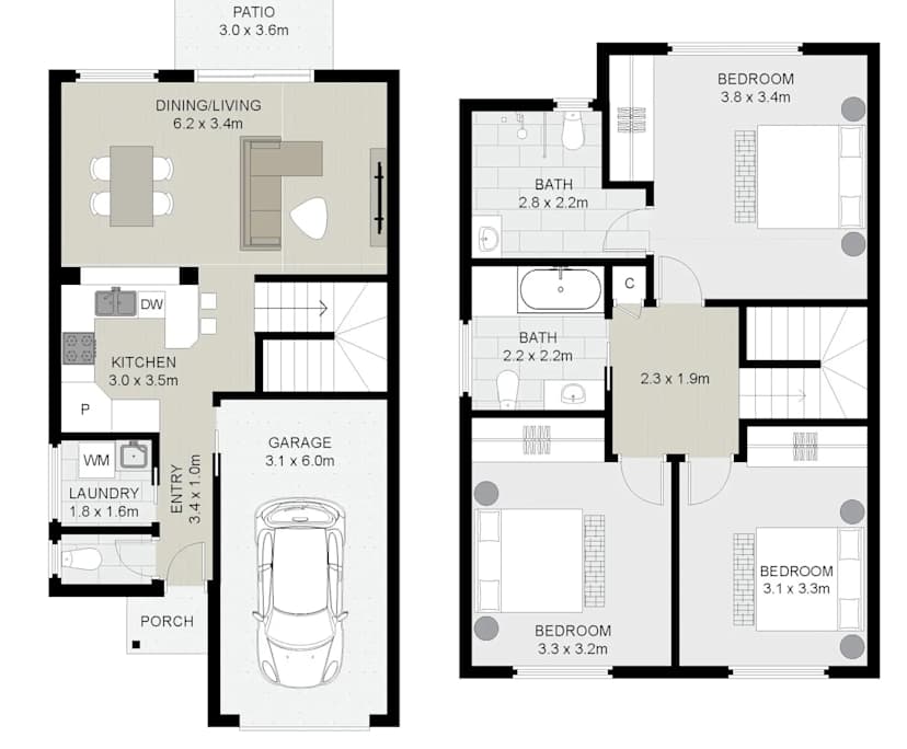 Unfurnished room in a share house