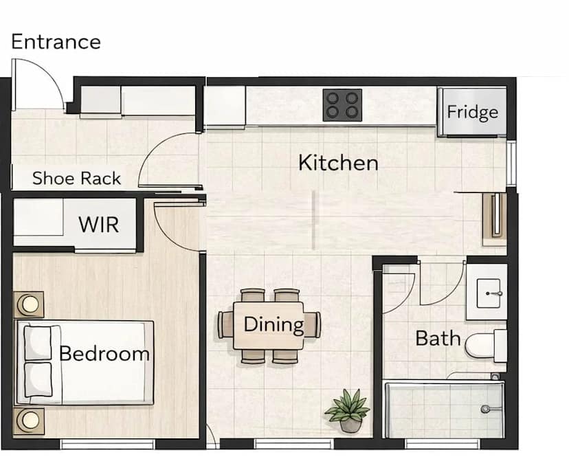 One bed flat for rent