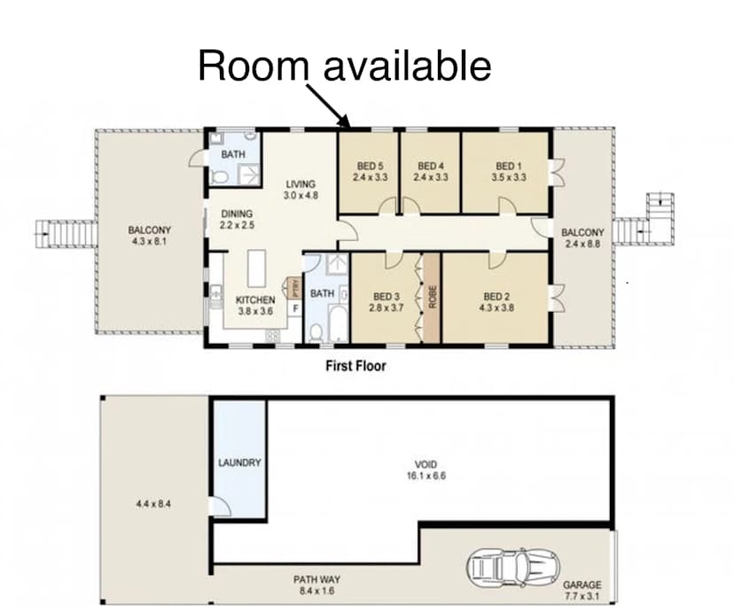 Furnished room in a share house