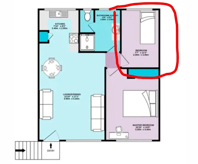 Unfurnished room in a flatshare