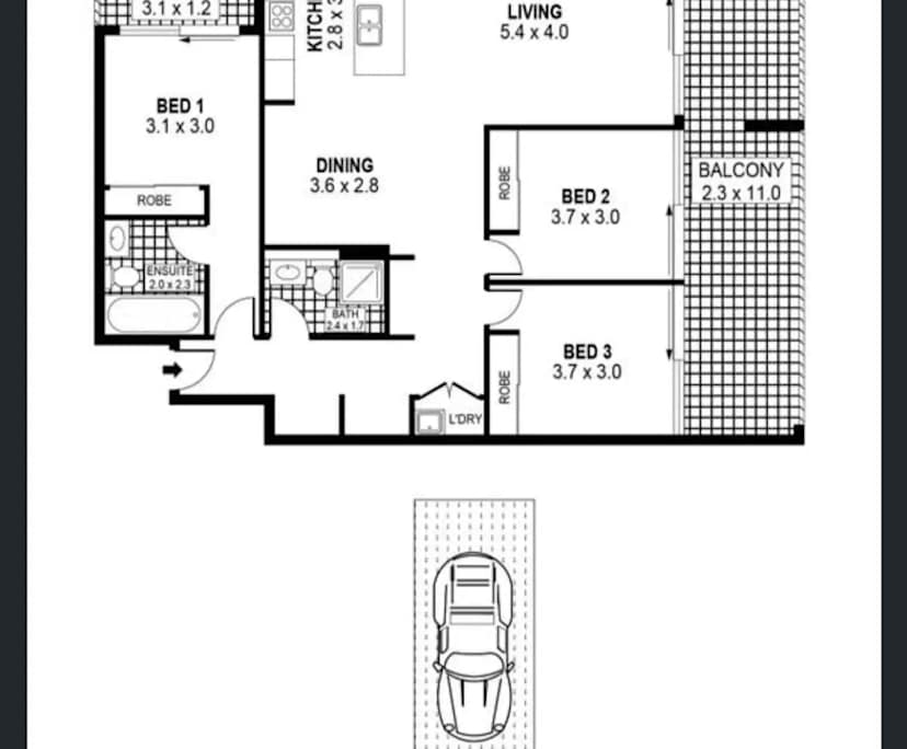 Furnished room with ensuite in a flatshare