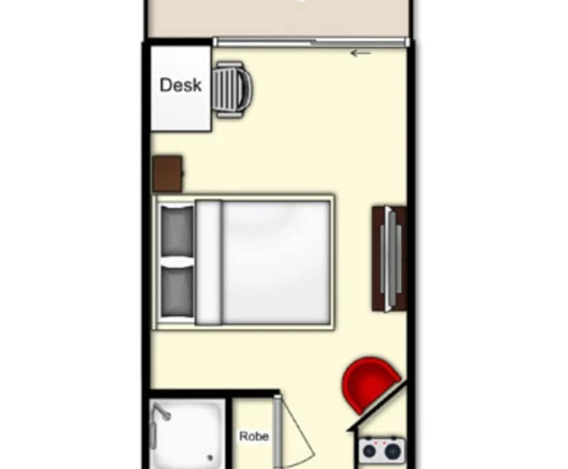 Furnished room studio flat for rent