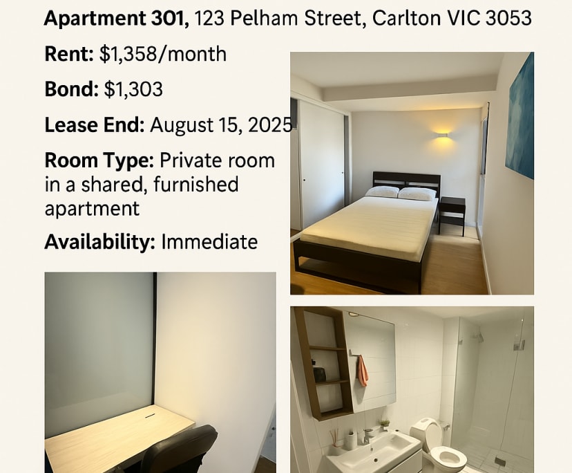 Furnished room in a flatshare