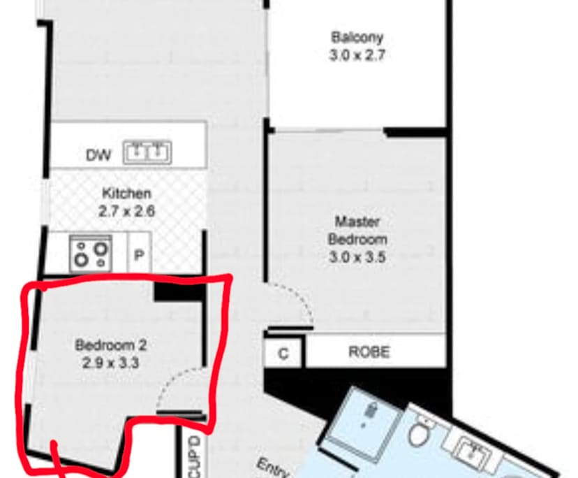 Furnished room in a flatshare