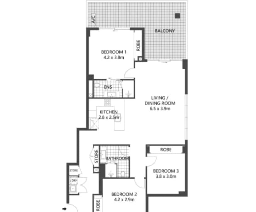 Unfurnished room in a flatshare