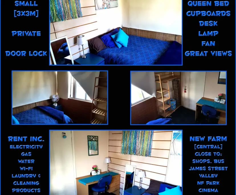 $175-195, Share-house, 2 rooms, New Farm QLD 4005, New Farm QLD 4005