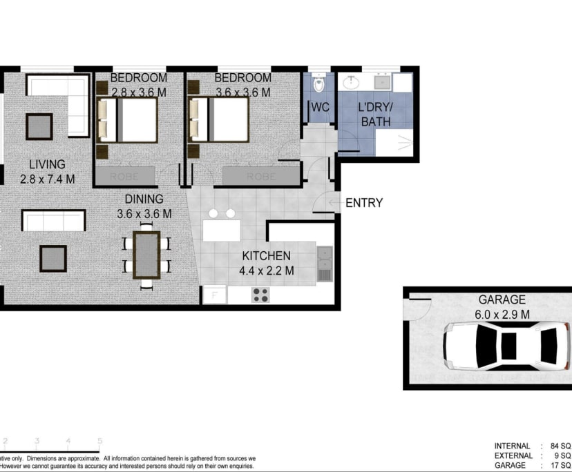 Unfurnished room in a flatshare
