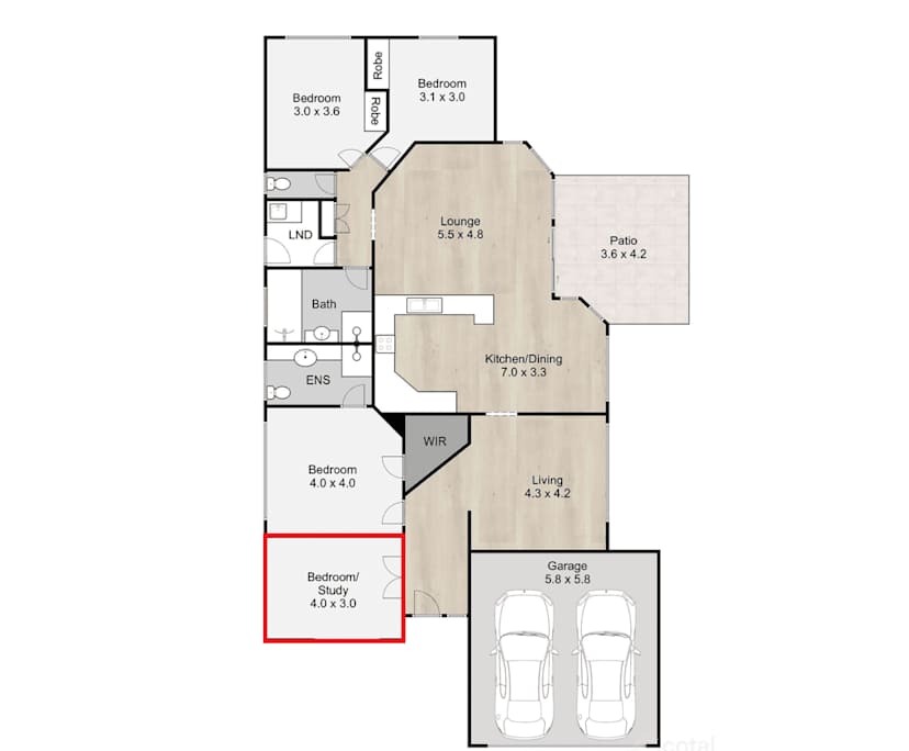 Unfurnished room in a share house