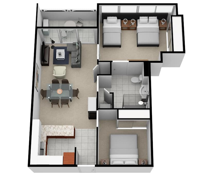 $975, Whole-property, 2 bathrooms, Melbourne VIC 3000