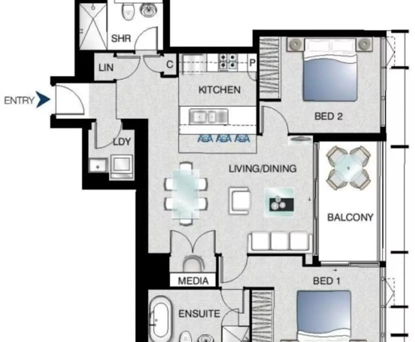 Furnished room with own bathroom
