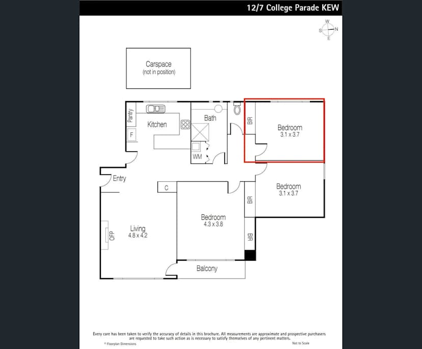 Unfurnished room in a flatshare