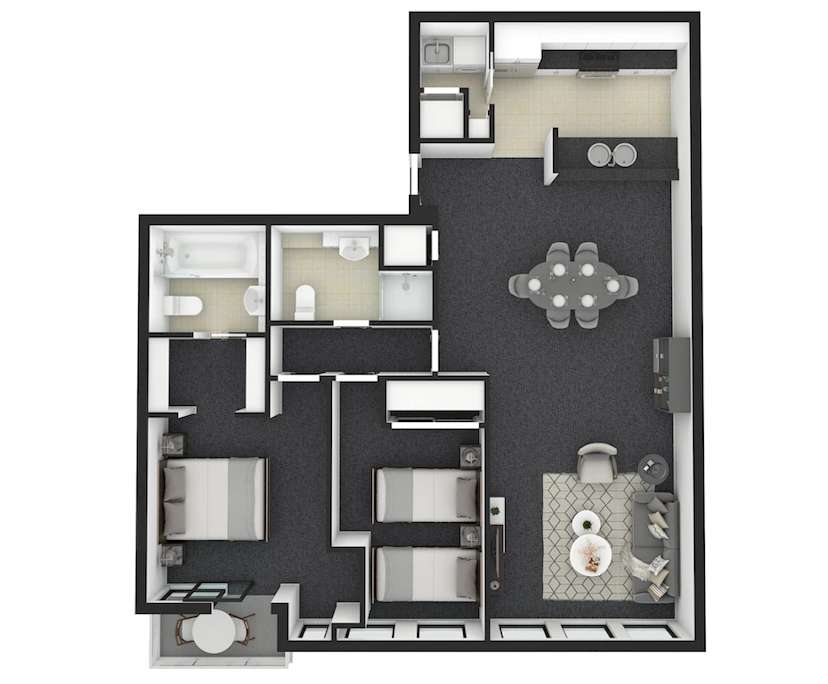$1,060, Whole-property, 2 bathrooms, Melbourne VIC 3000