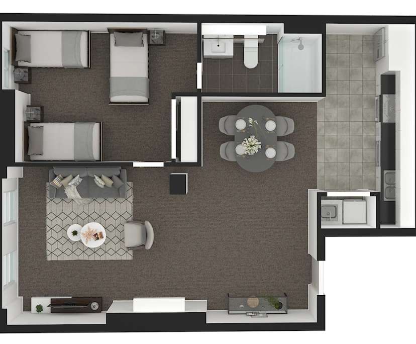 $845, 1-bed, 1 bathroom, Melbourne VIC 3000