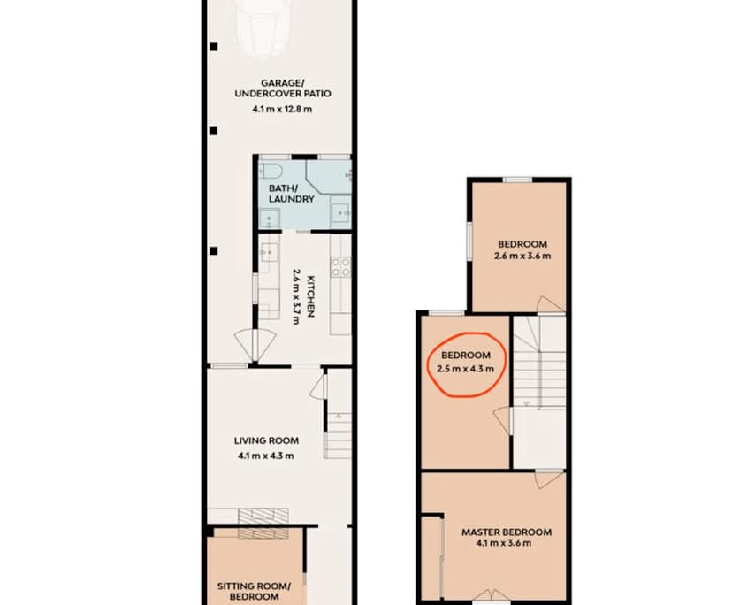 Unfurnished room in a share house