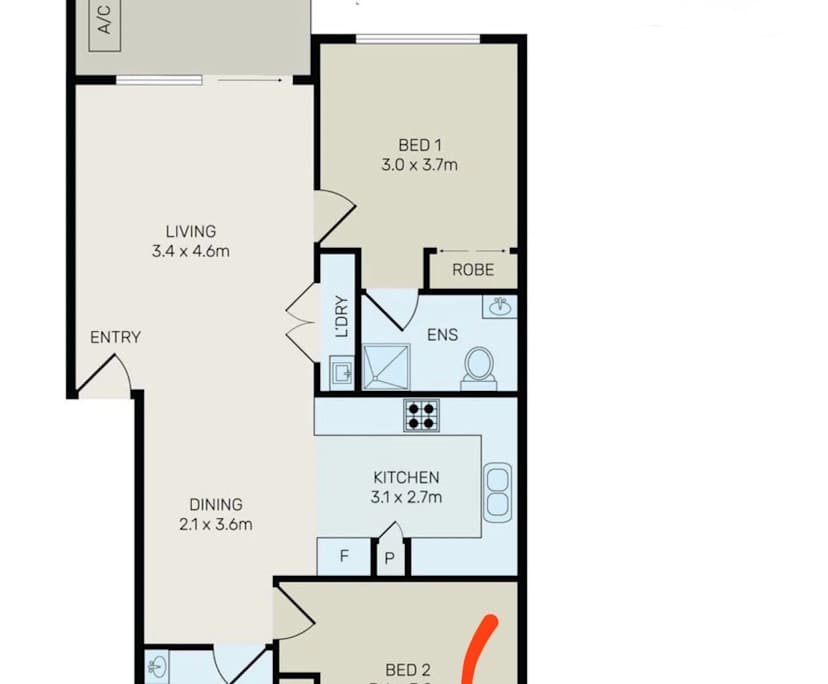 Furnished room with own bathroom