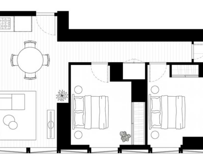 Whole property with 2 rooms for rent