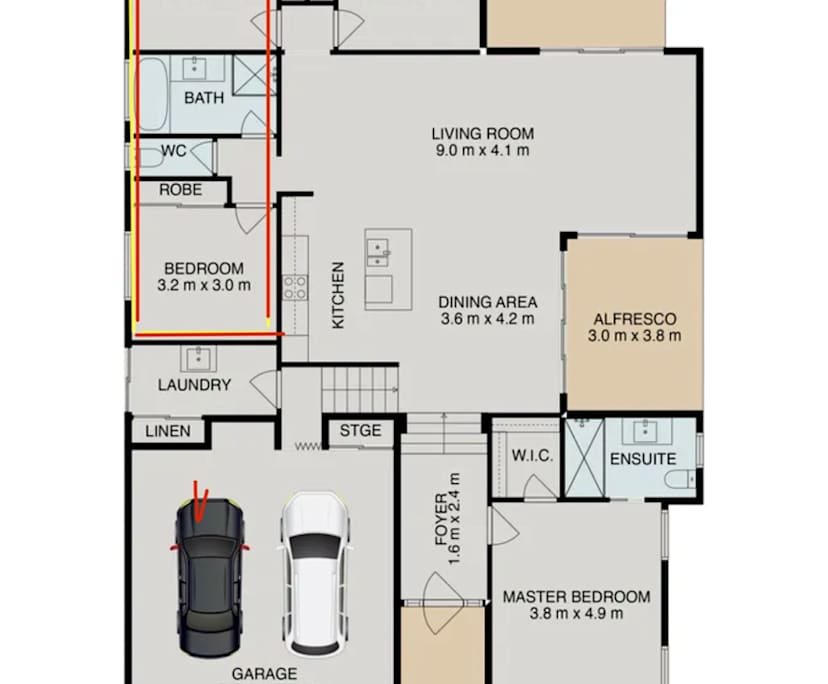Unfurnished room with own bathroom