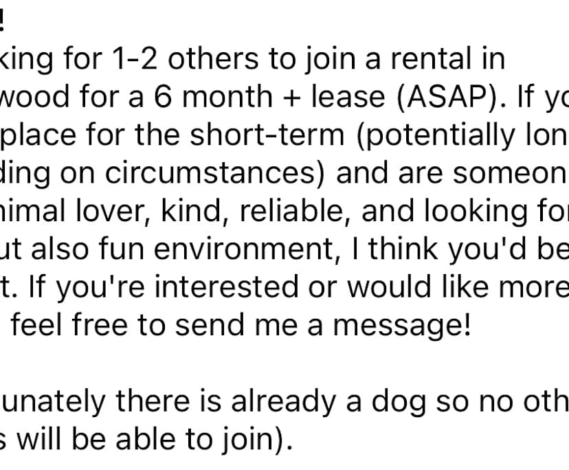 Unfurnished room in a share house