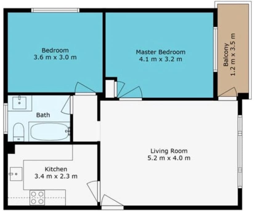 Unfurnished room in a flatshare