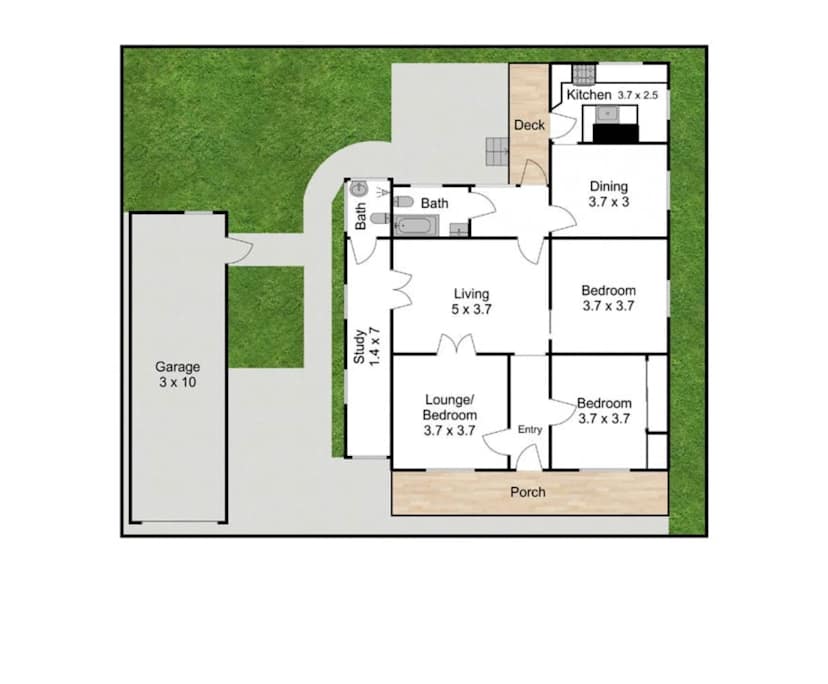 Whole property with 3 rooms for rent