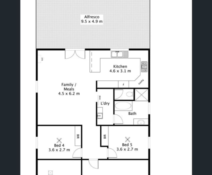 Unfurnished room in a share house