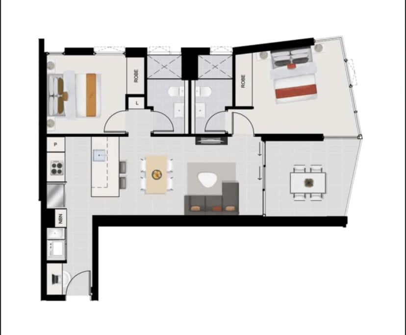 Unfurnished room with ensuite in a flatshare