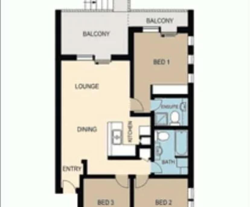Unfurnished room in a flatshare
