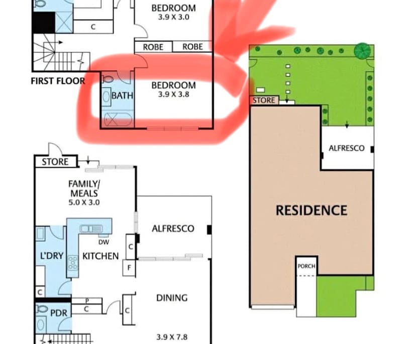 Room with own bathroom
