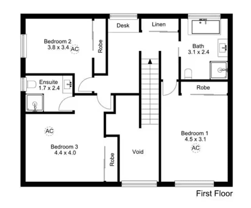 Unfurnished room with ensuite in a share house