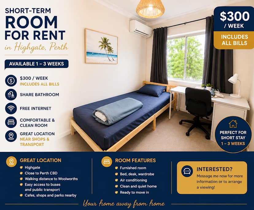 Furnished room in a share house