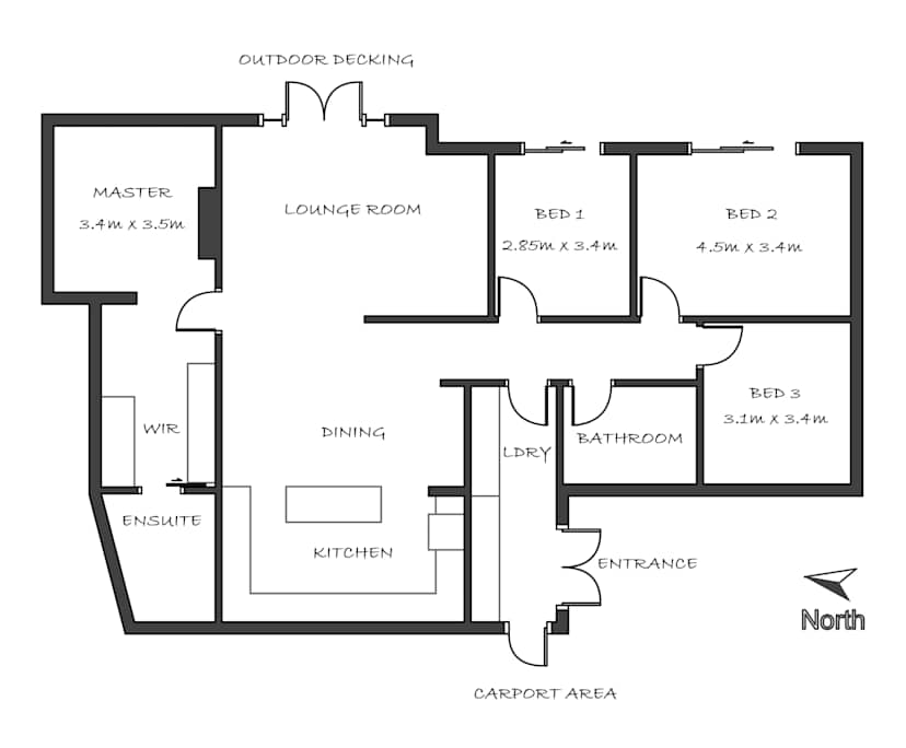 Unfurnished room in a share house