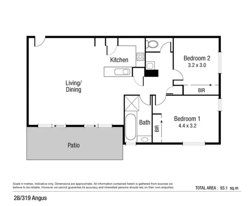 Unfurnished room in a flatshare